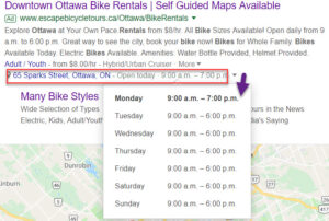 Google Ads Extension - Location with hours dropdown