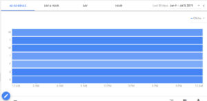 Google Ads settings; days and hours ads run